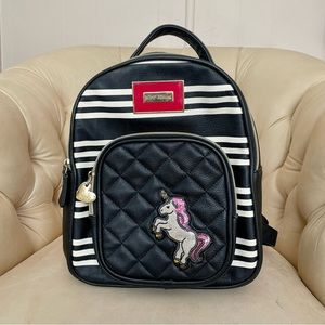 [SOLD] 00s Kitschy Betsey Johnson Backpack with Rainbow  Unicorn Embroidery